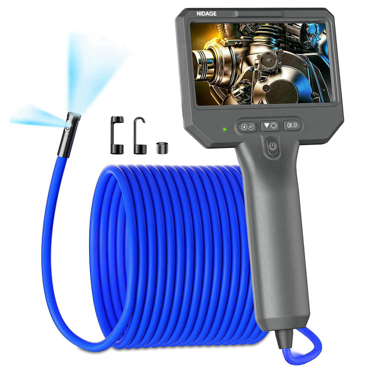 Dual Lens Endoscope Camera with Light 1920P Industrial by NIDAGE — view 2