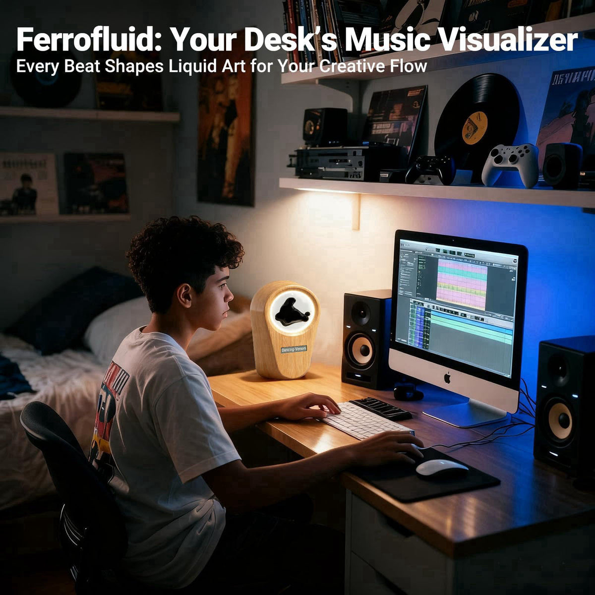 Ferrofluid Sound Visualizer Dancing Ferrofluid Speaker Music