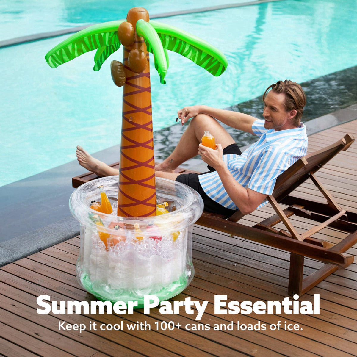 JOYIN 60 Inflatable Palm Tree Cooler Beach Theme Decor Pool