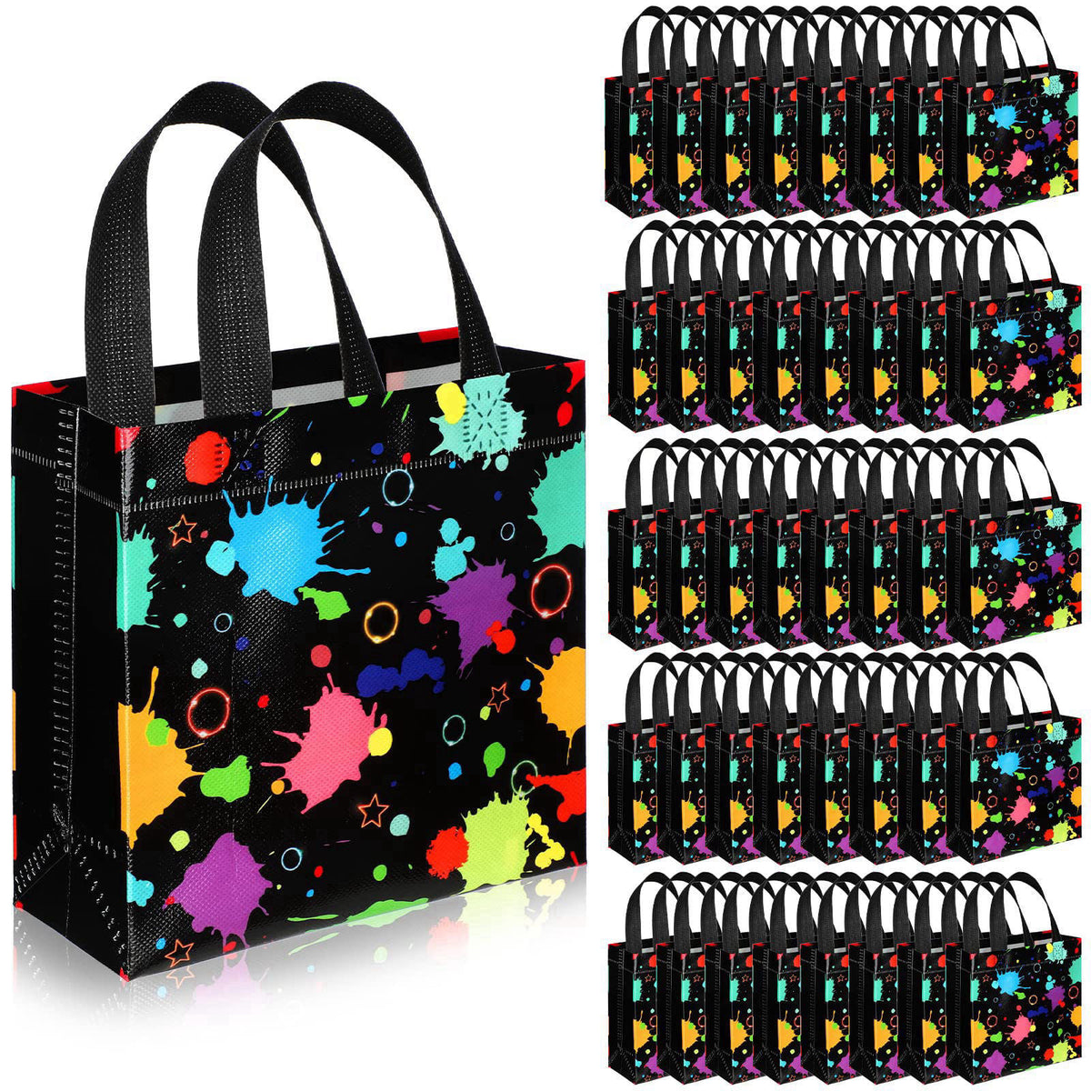 40 Pcs Glow in the Dark Neon Theme Party Decor Bags with by Sweetude