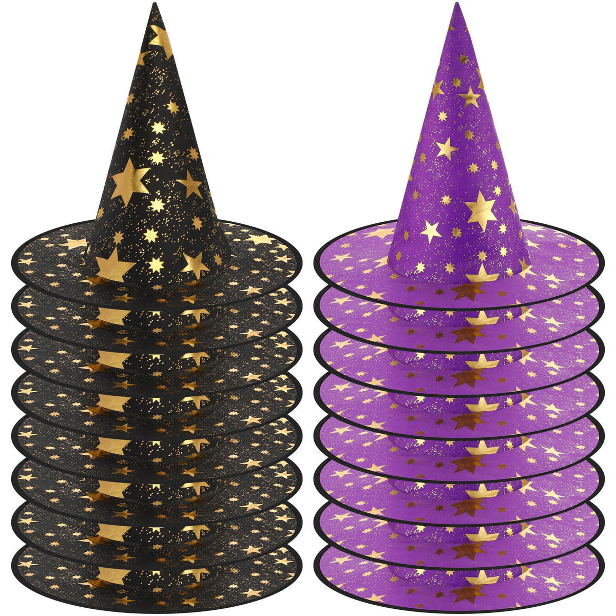 Newcotte 16 Pcs Witch Hat Halloween Costumes for Women Men
