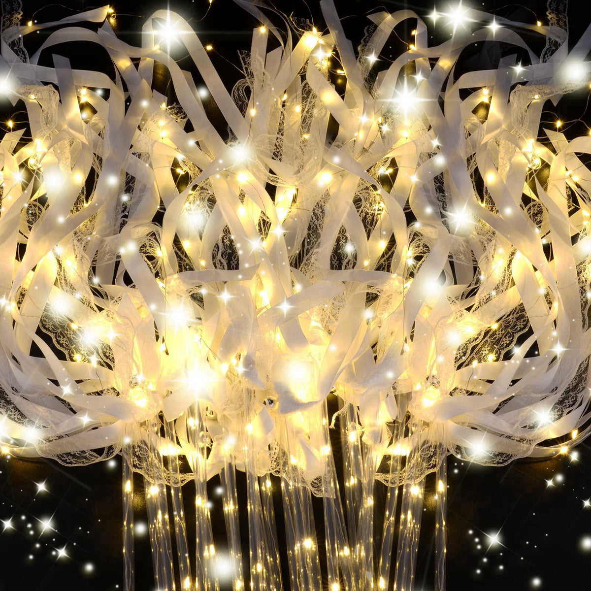28PCS Light up Wands for wedding Wedding Wands Streamers by HONLYNE