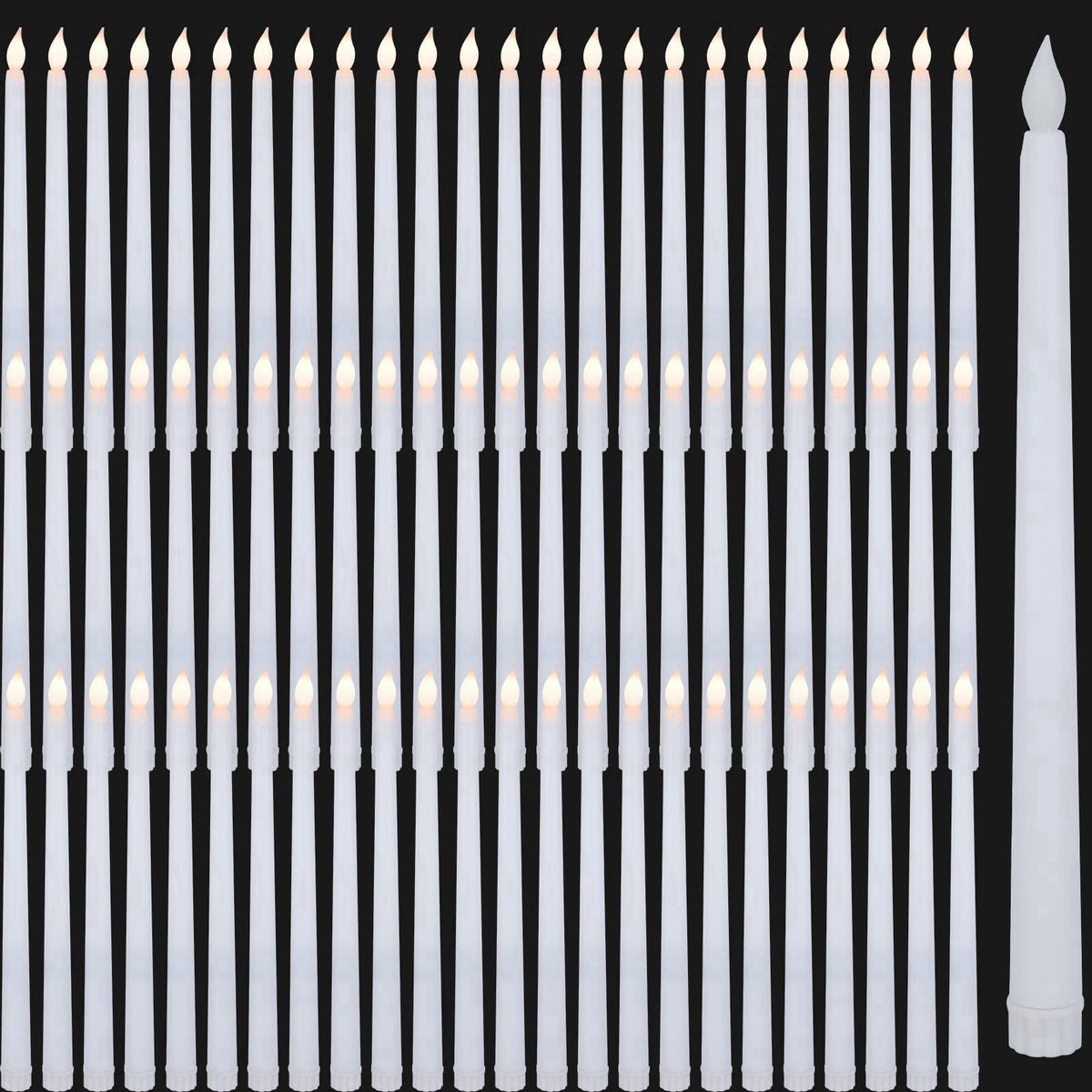 72 Pcs Flameless LED Taper Candles Battery Operated Candles by Yiizy