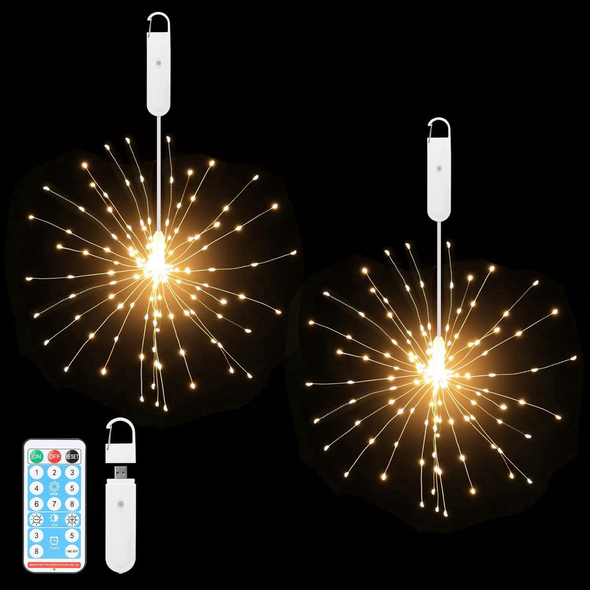 120LED Firework Lights Rechargeable Hanging Likes Star Fairy by ACALEPH