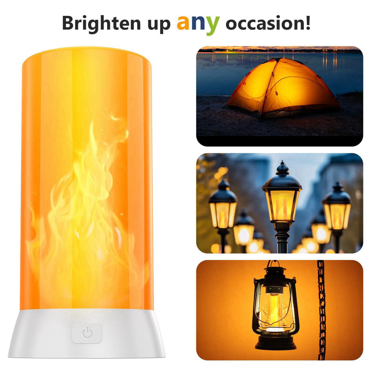 2PCS LED Flame Light USB Rechargeable Flame Lamp with Remote by DI MORE — view 2