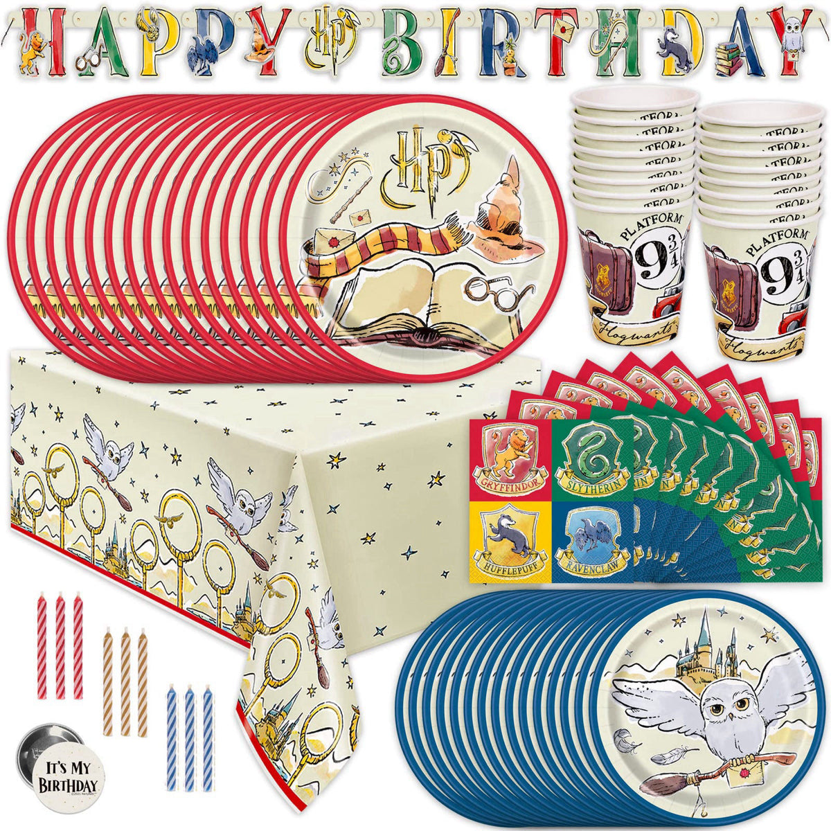Harry Potter Birthday Decorations for Party with Banner by Unique