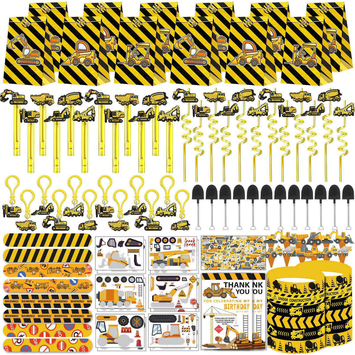 PLOUGVI 232PCS Construction Birthday Party Supplies