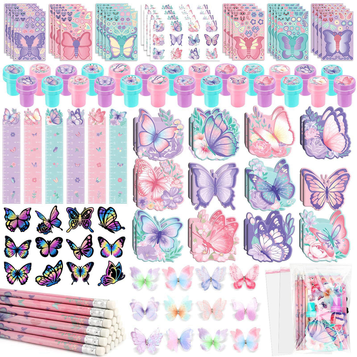 BenLouis 108Pcs Butterfly Stationery Set Party Favors for