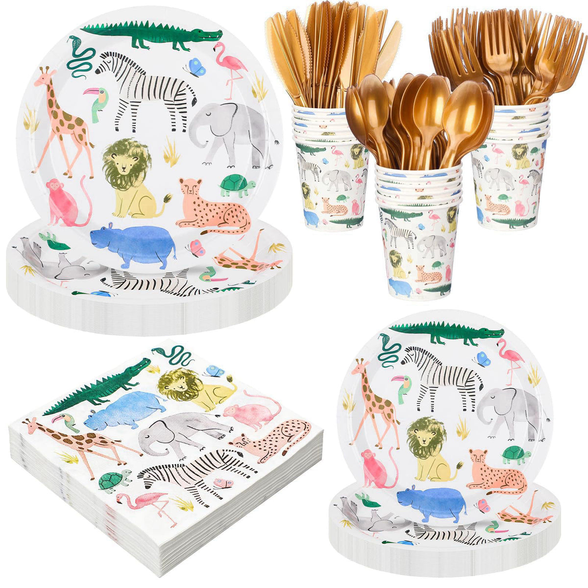Newtay 350 Pcs 50 Sets Safari Animals Supplies Include Paper — view 2