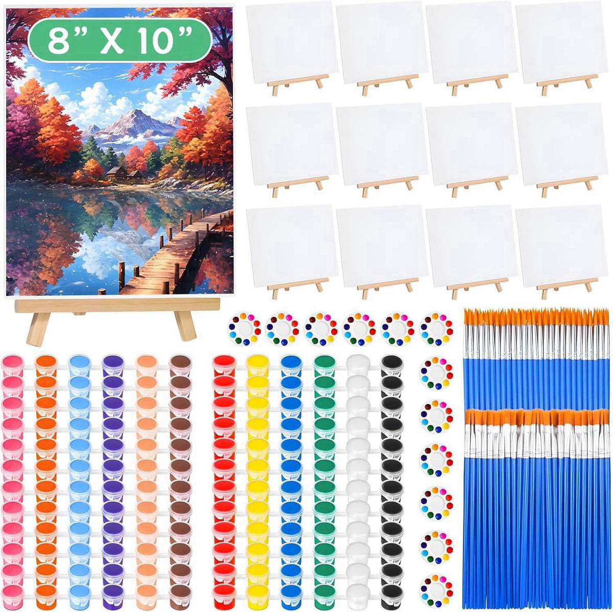 120pcs 8x10 Inch Painting Supplies Kit 12 Colors Mini by Premium Selection