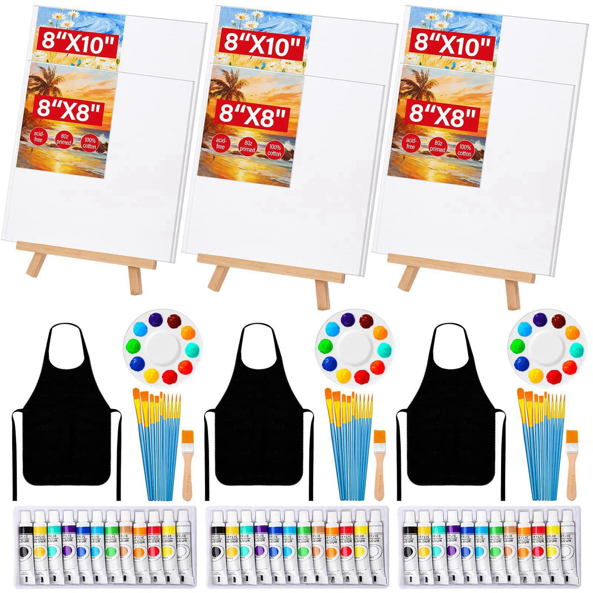 84 Pcs Sip and Paint Kit for Adults Couples Painting Kit by Evatage