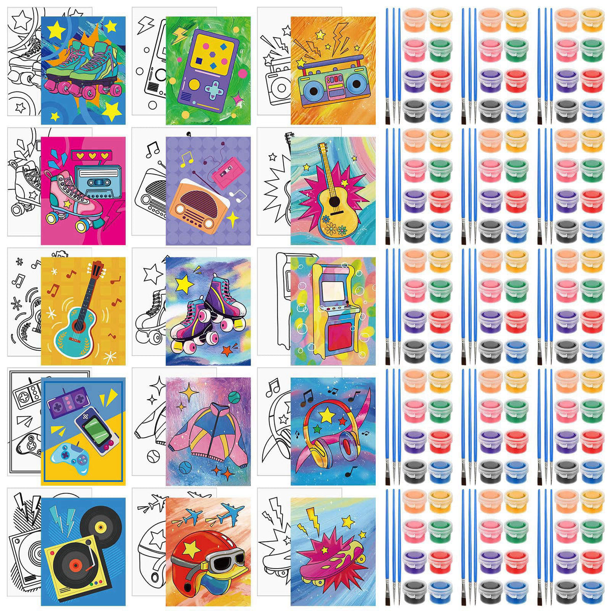 Sherr 75 Pcs 15 Set 90s Vintage Pre Drawn Canvas Kit for