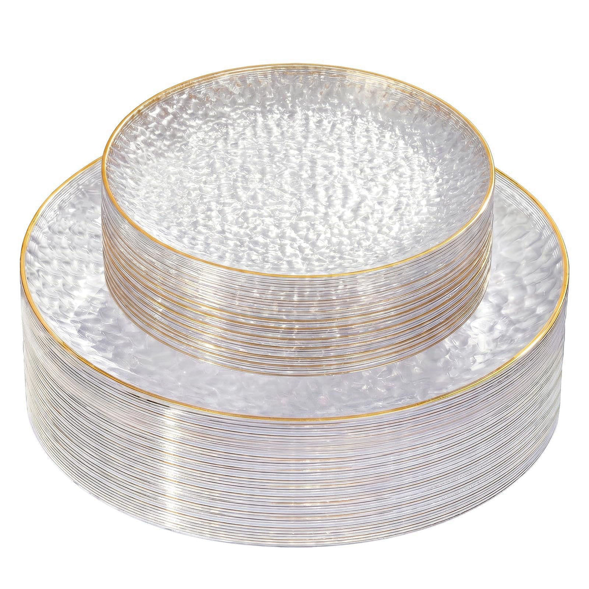 60Pcs Clear Plastic Plates Clear Disposable Plates With Gold