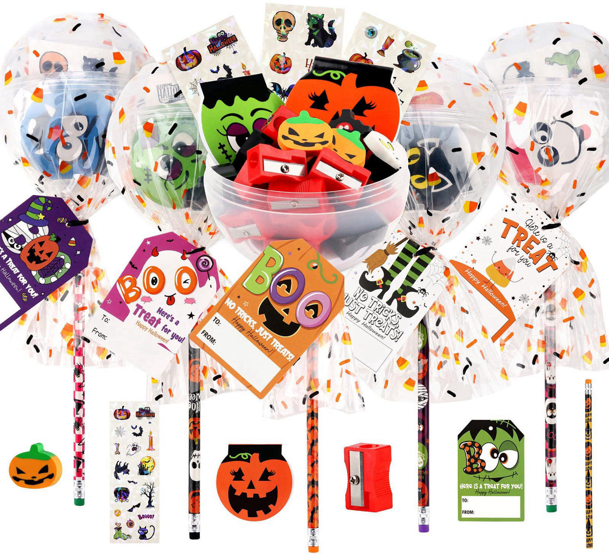 Halloween Classroom Favors Non Candy Lollipop Stationery Kit by POPGIFTU — view 2