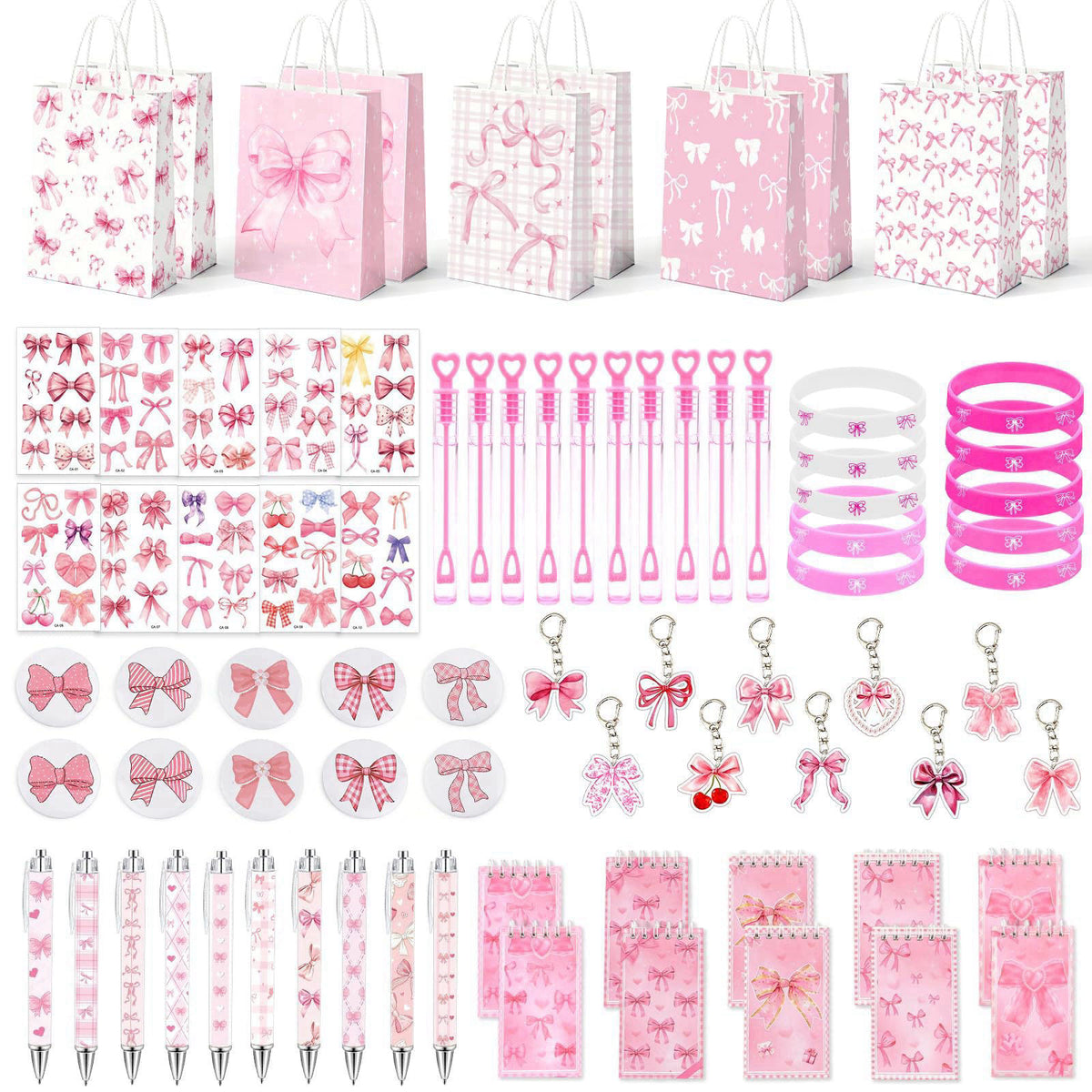 Pink Bow Party Favors for Girls 80pcs Coquette Bow Goodie by Perpetily