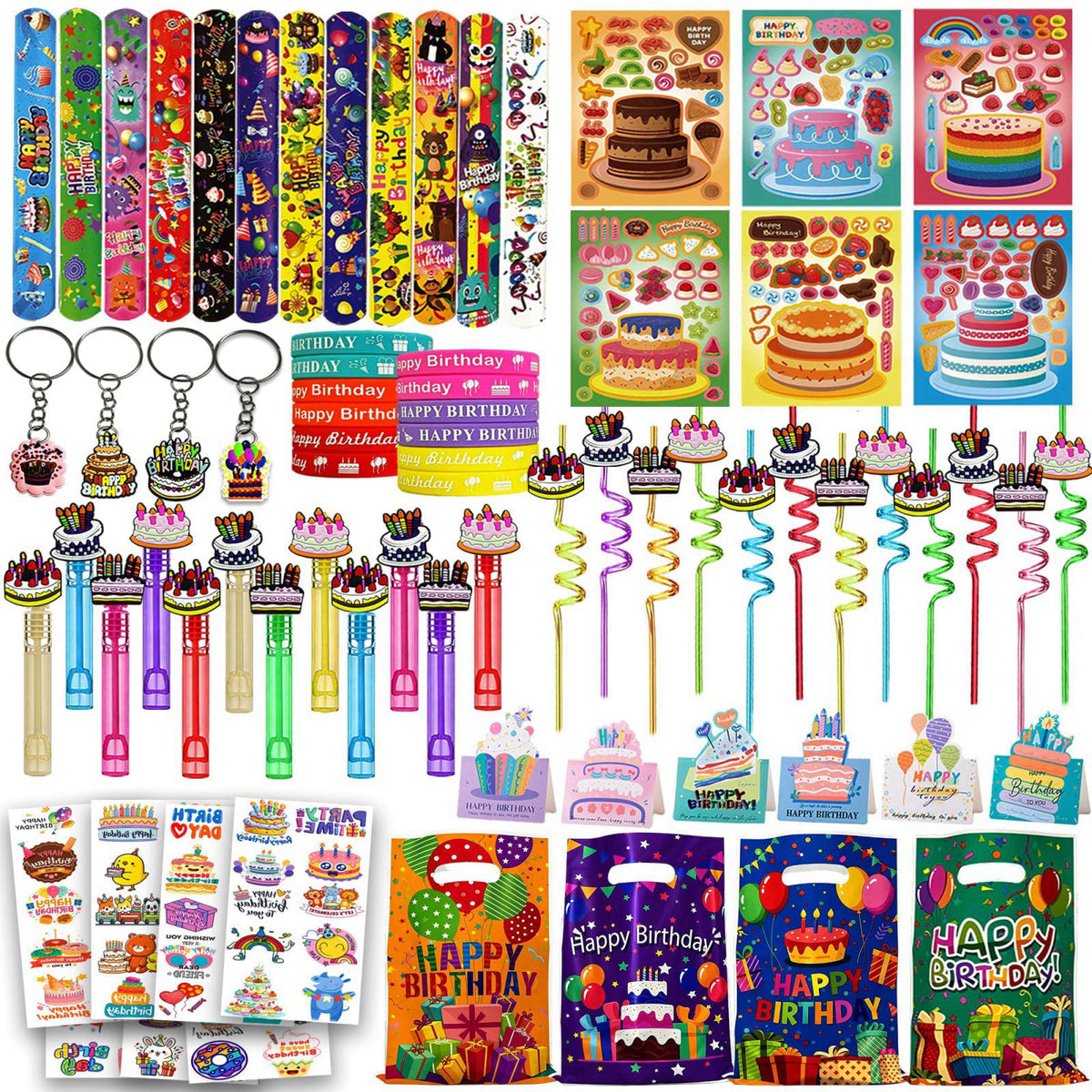 220PCS Birthday Party Favors with Gift Bags Wands Straws by Fybnqlira — view 2
