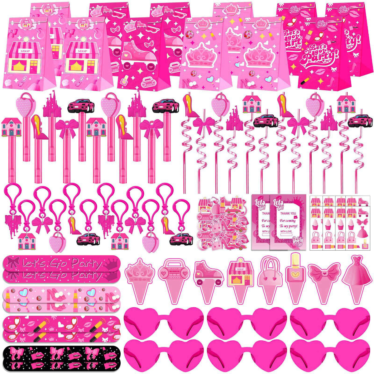 220PCS Pink Party Favors Kit for Girls Birthday Supplies by Fumogym — view 2