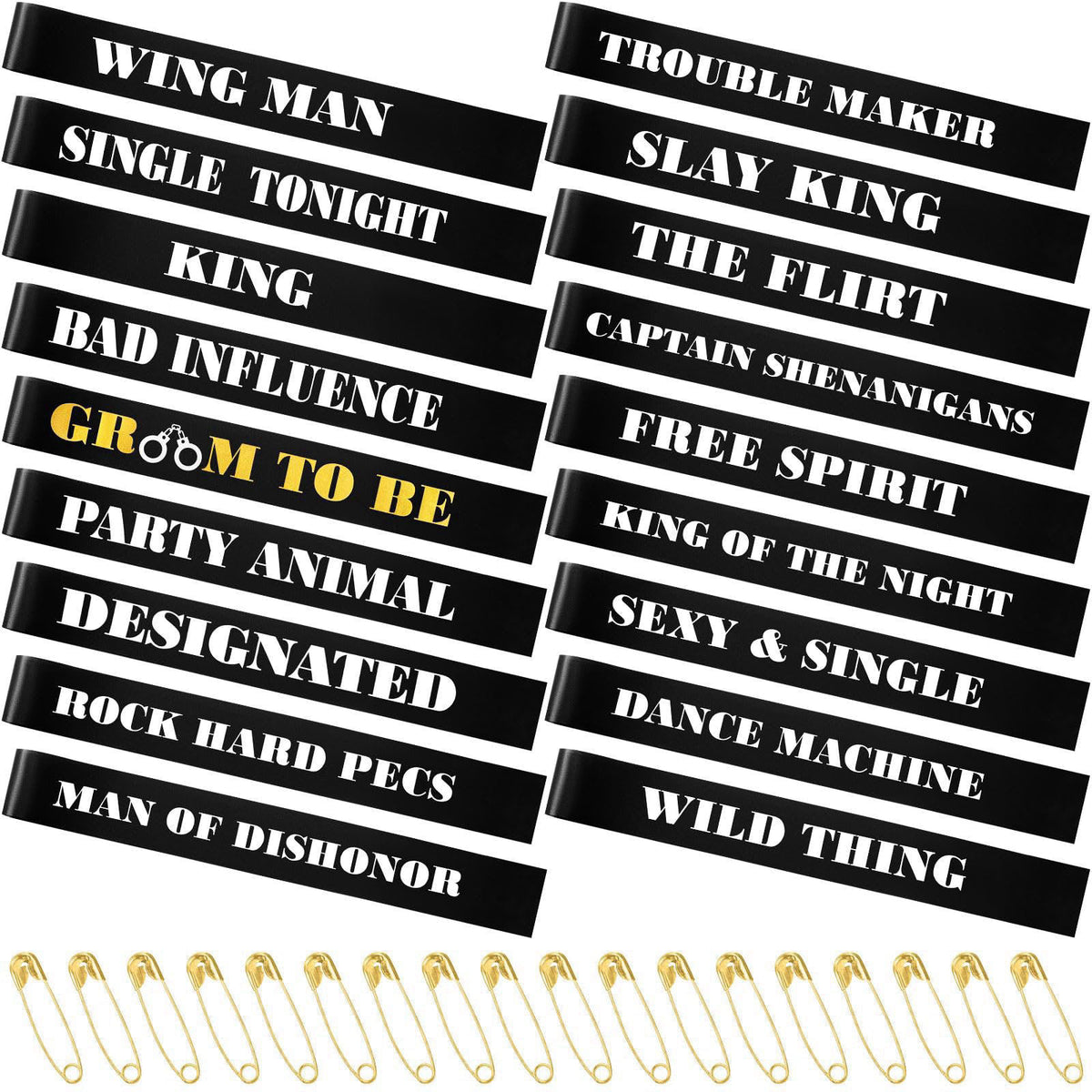 Daifunli 18 Pack Bachelor Party Sashes Groom Groomsmen Team — view 2