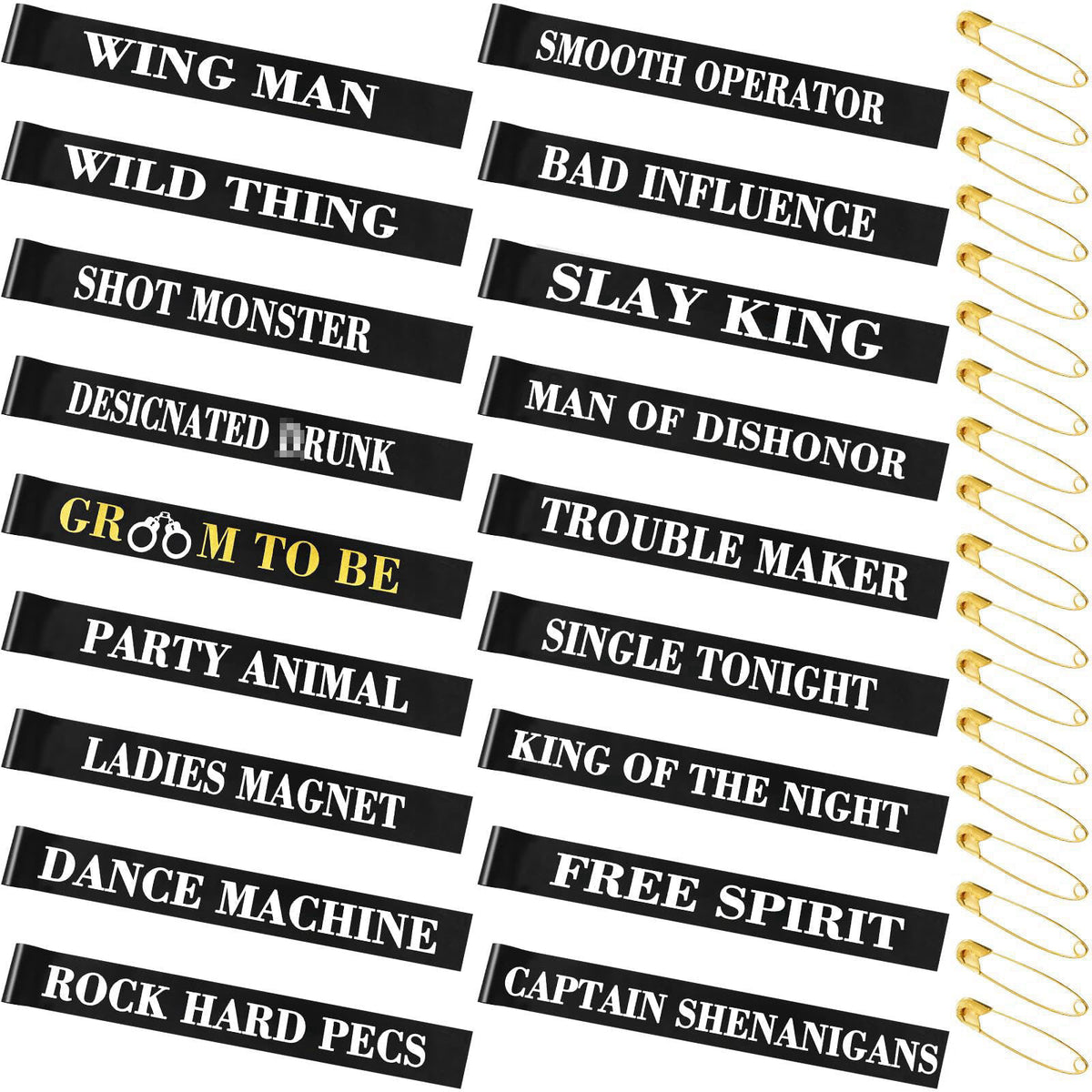18 Pack Funny Bachelor Party Sashes Groomsmen Team Groom by CASYUNE — view 2