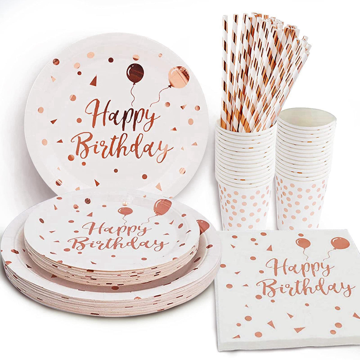 White Rose Gold Party Supplies by LIUGUSUN — view 2