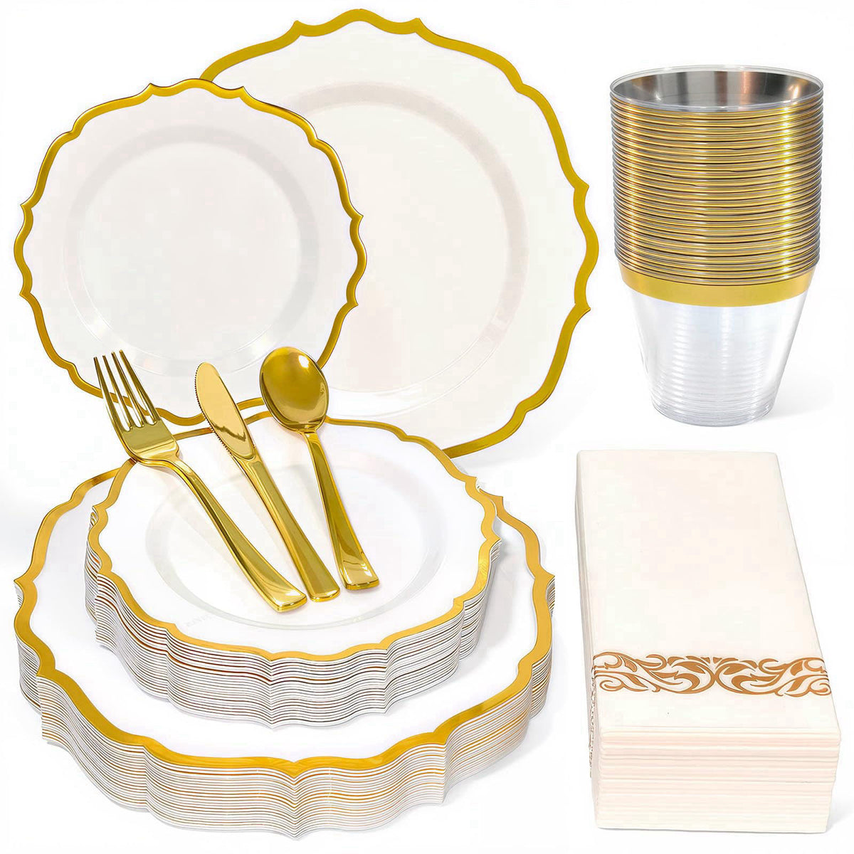 Glowserve 175 Piece Disposable Plastic Plates Dinnerware Set — view 2