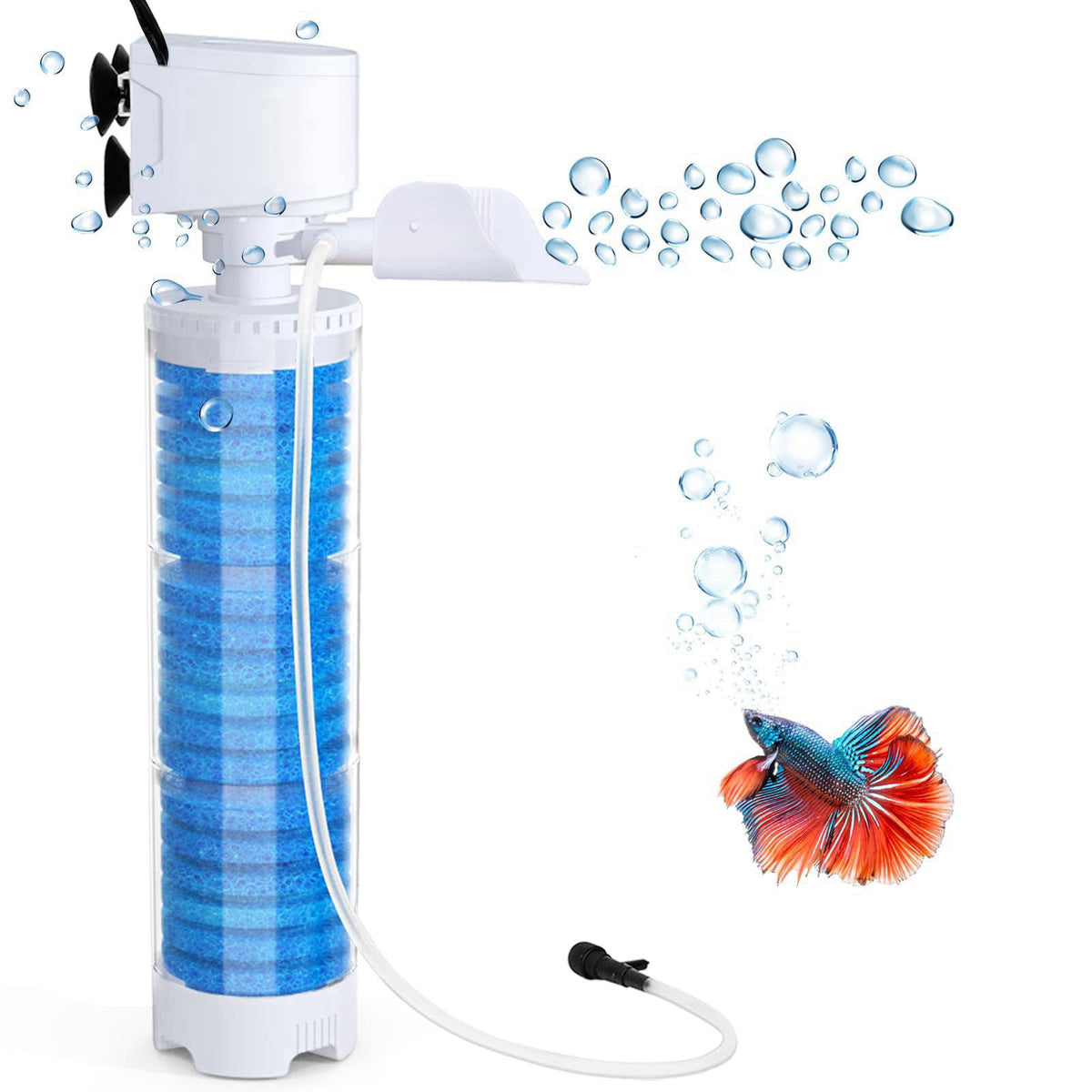 fishkeeper 4 in 1 Mutilstage Aquarium Filter 8W Bubble