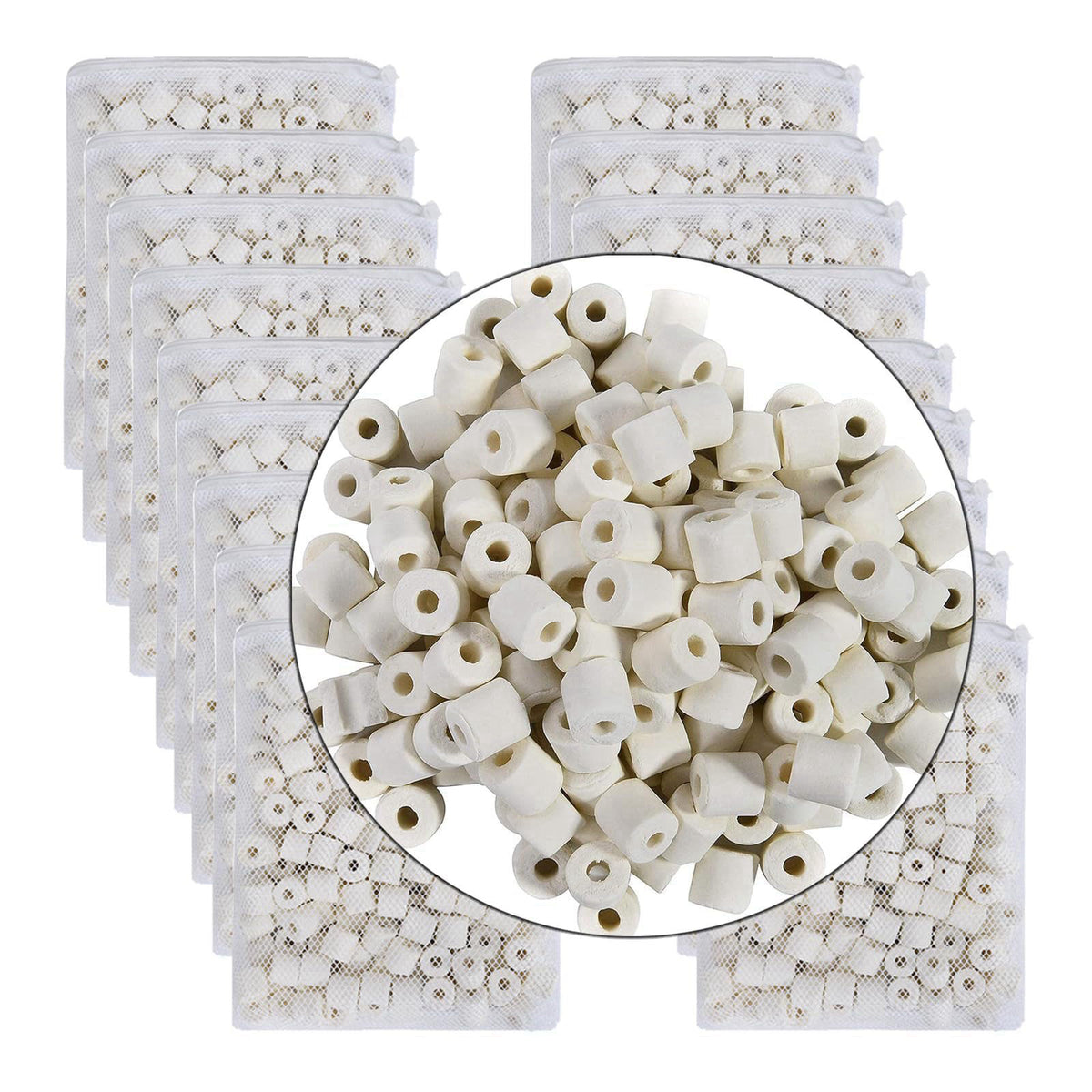 JIHAQUA Aquarium Bio Ceramic Rings 18 lbs Filter Media for — view 2