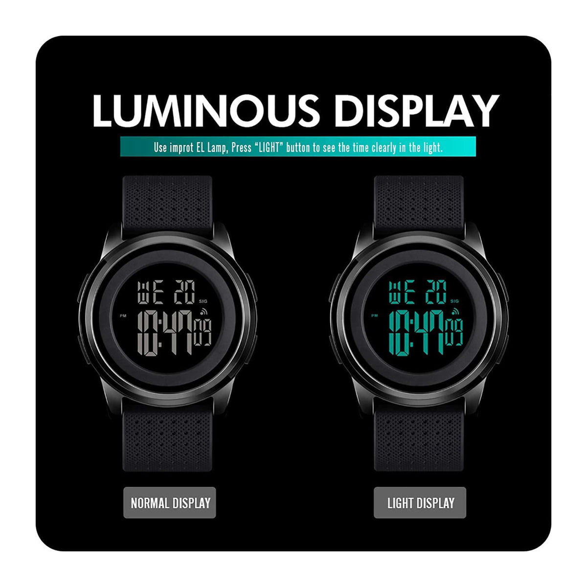 YUINK Mens Watch Ultra Thin Digital Sports Watch Waterproof