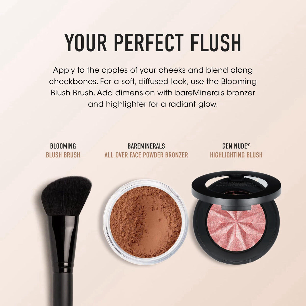 bareMinerals Loose Powder Blush, 0.03 oz – full view