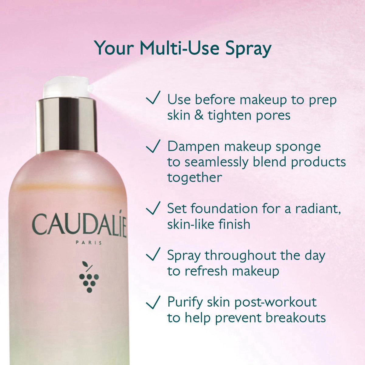 Caudalie Beauty Elixir Prep Set Makeup Glow Face Mist