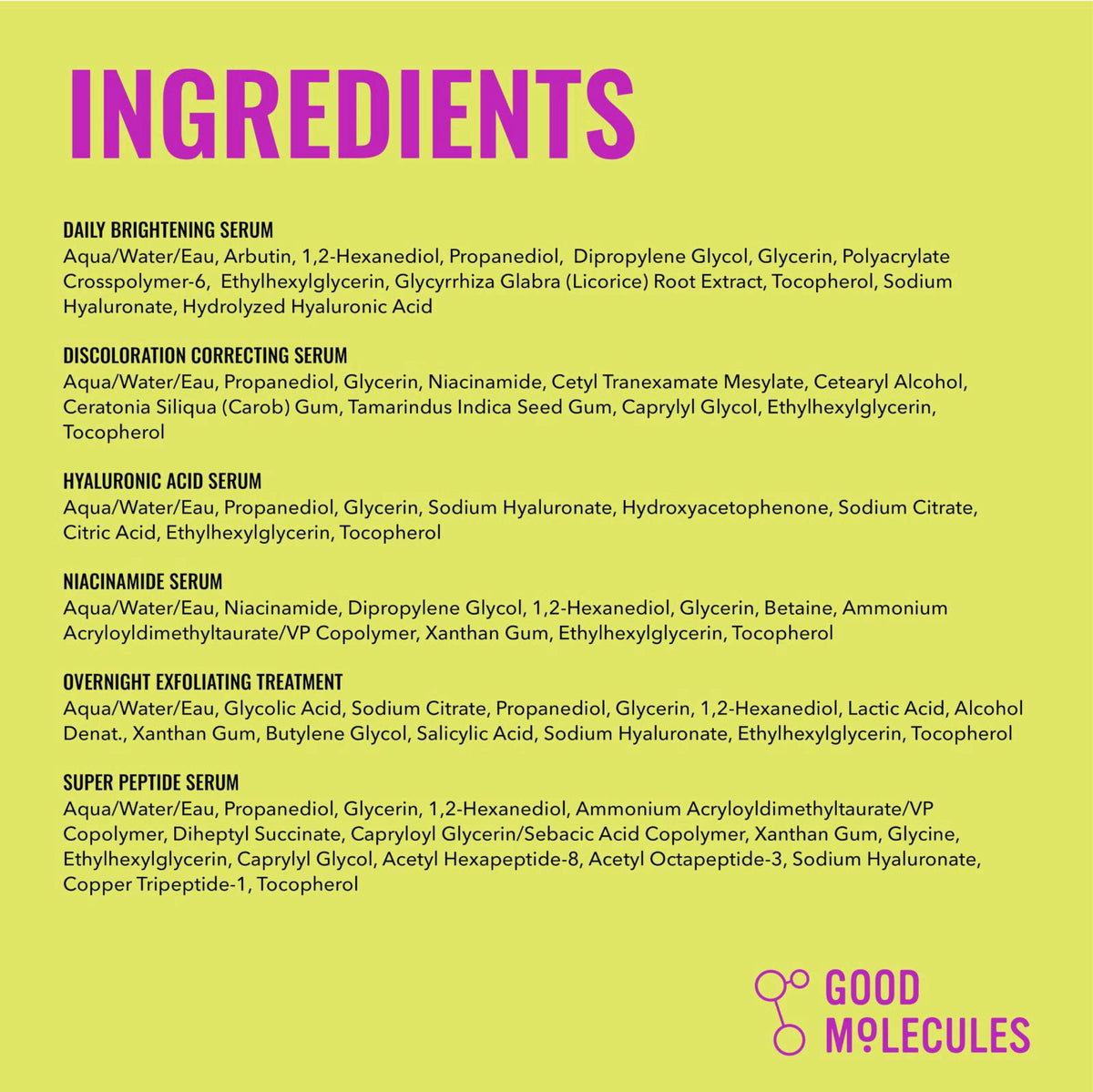 Good Molecules The Super Serums Discovery Set 6 Mini Serums