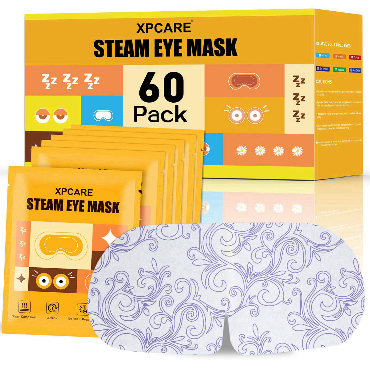 60 Pack Steam Eye Mask Disposable for Dry Eyes Cornea Care by XPCARE — view 2