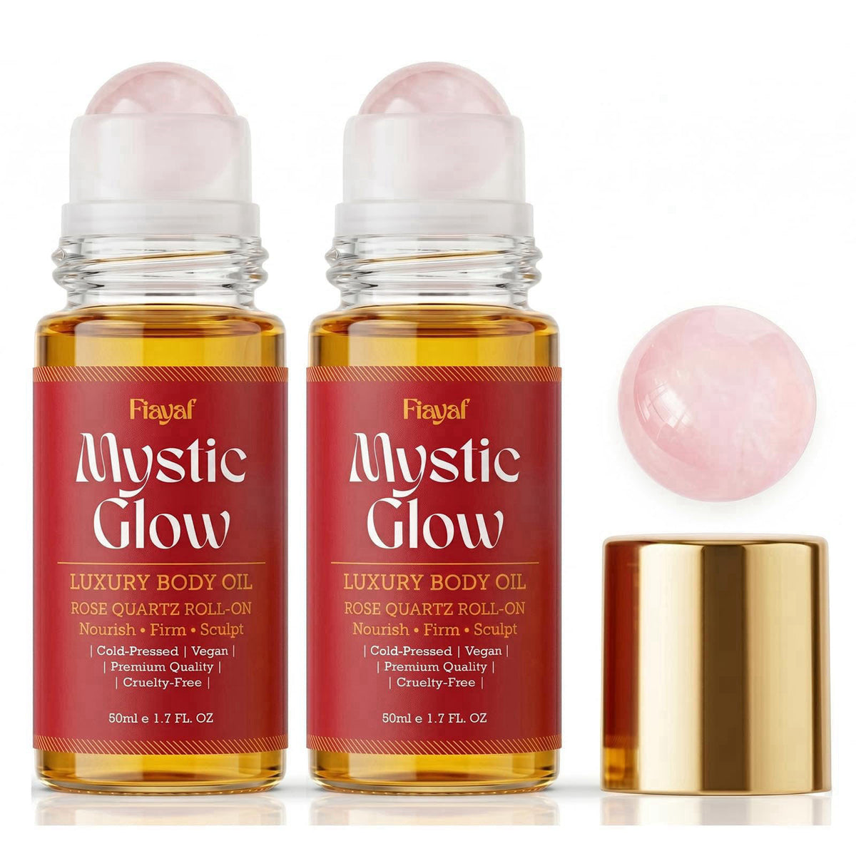 FIAYAF Luxury Firming Body Oil, Rose Quartz Roll-On, 3.4 Fl Oz (Pack of 2) – product photo (Oils)