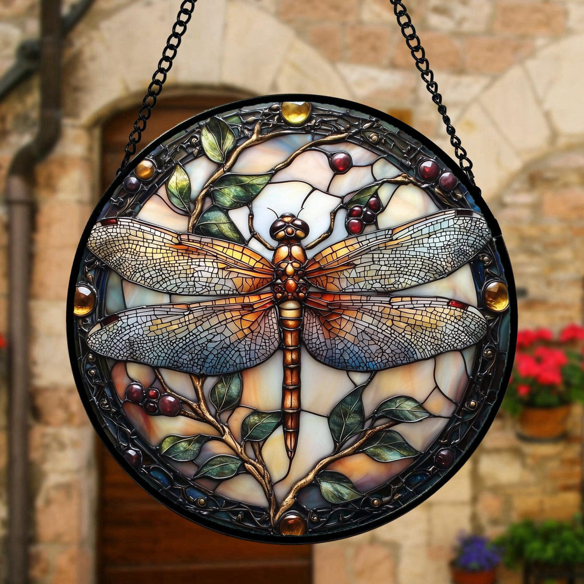 Dragonfly Stained Glass Window Hanging Suncatcher Gifts for