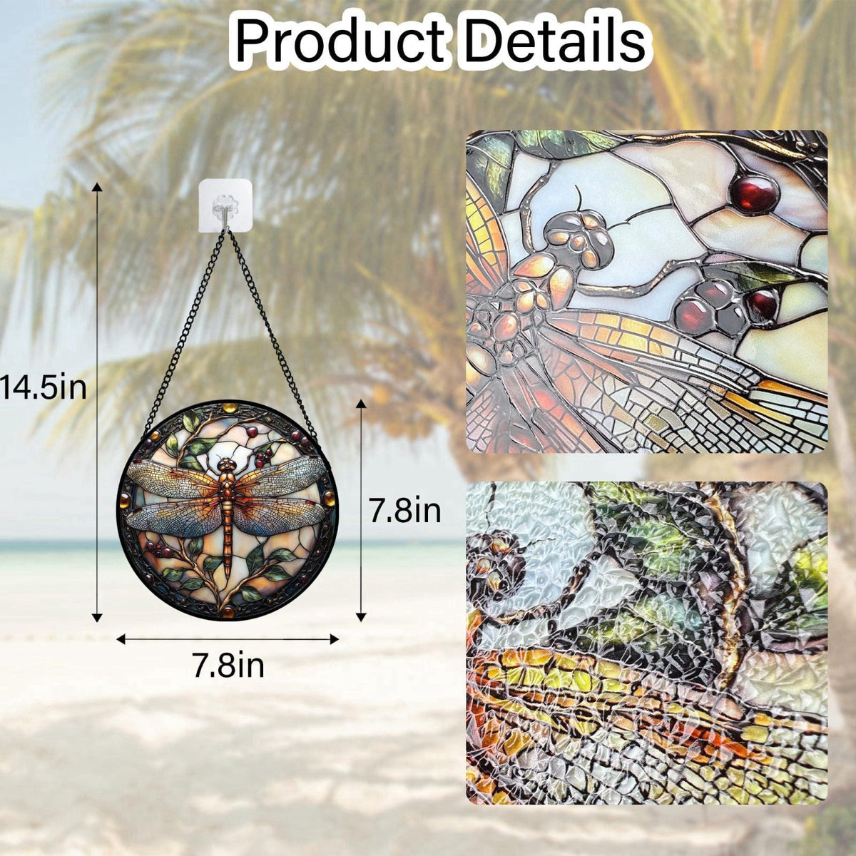 Dragonfly Stained Glass Window Hanging Suncatcher Gifts for