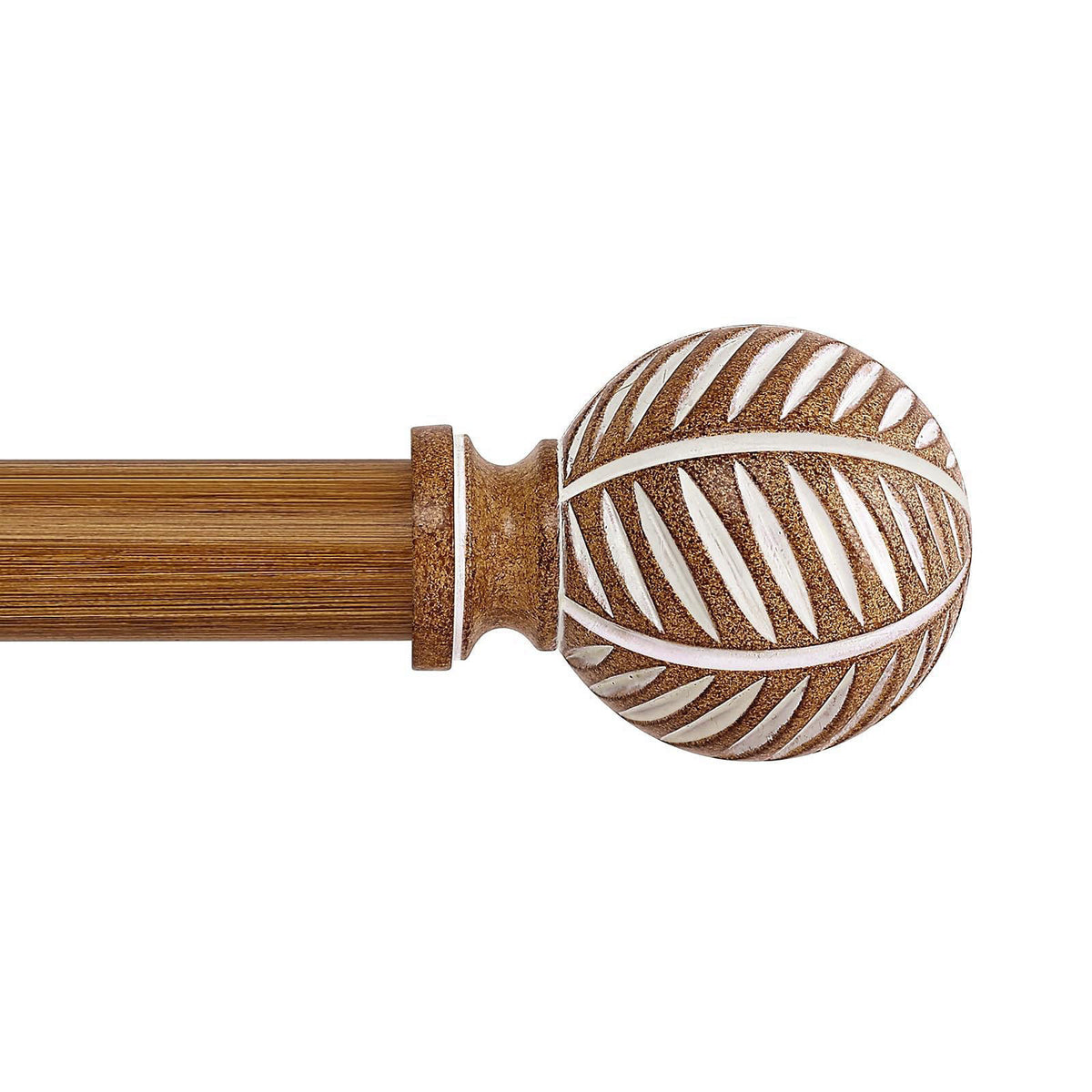 Wood Boho Curtain Rods for Windows Wooden Farmhouse by HTZON — view 2