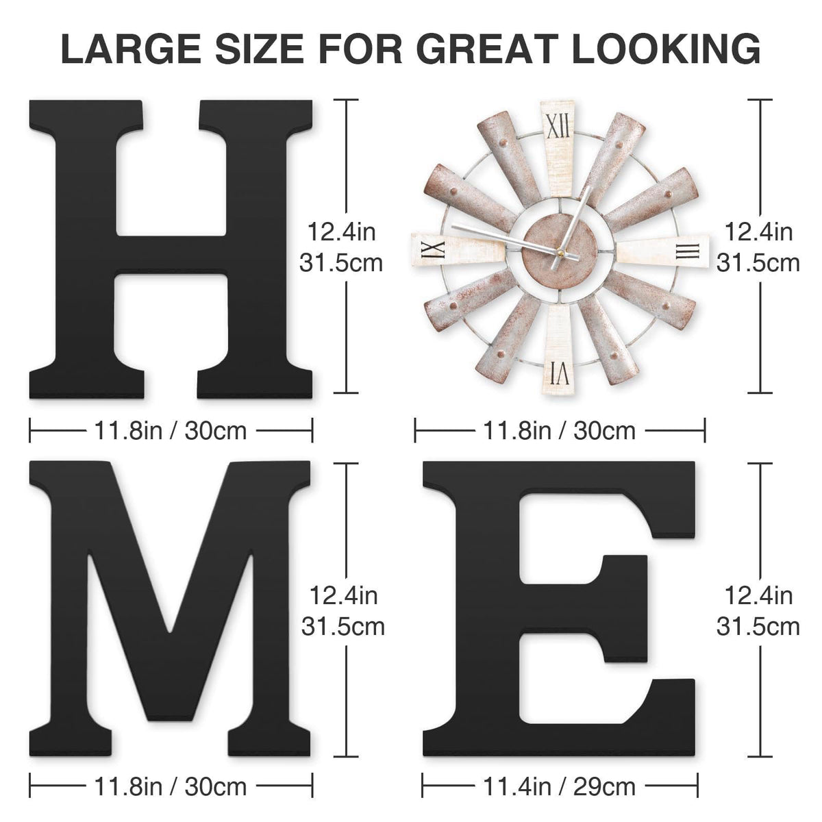 Farmhouse Home Signs with Windmill Clock Wall Decor Rustic by ZAZIWZ — view 2