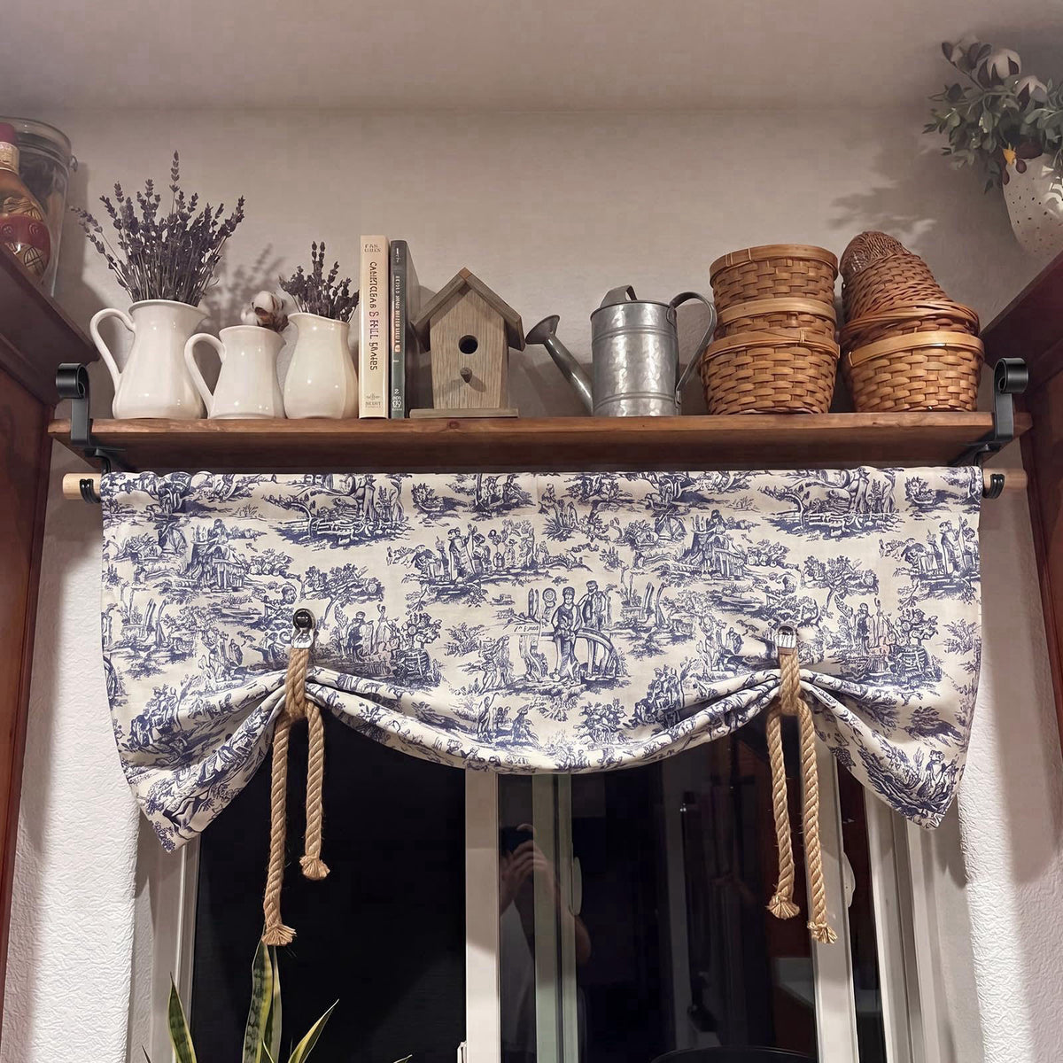 Hicarer 4 Pcs 7 Shelf Bracket with Curtain Rod Holder Metal — view 2