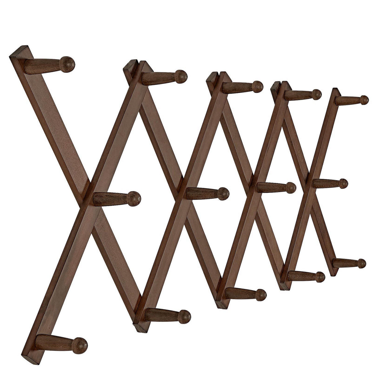 SKOLOO Hat Rack for Wall with 14 Hooks Solid Wooden Modern
