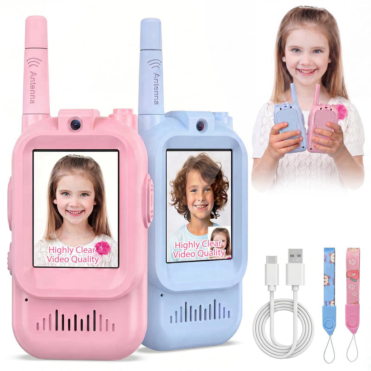 Walkie Talkies for Kids Pack of 2 Rechargeable Long Range by Hangrui — view 2