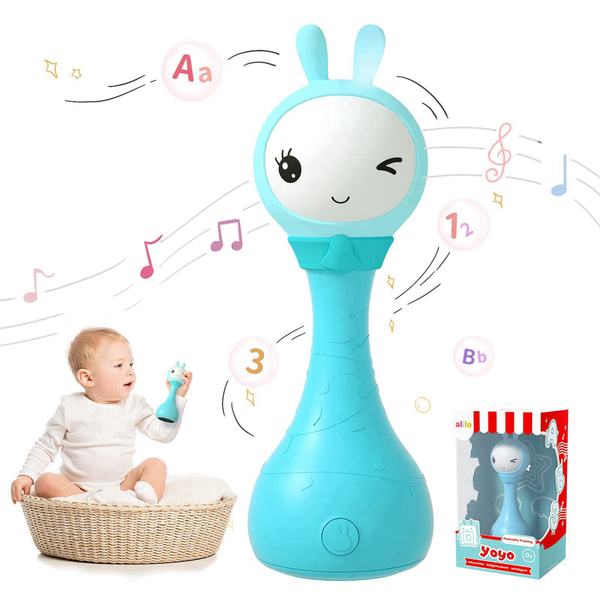 alilo Yoyo Talking Bunny Baby Singing Musical Rattle