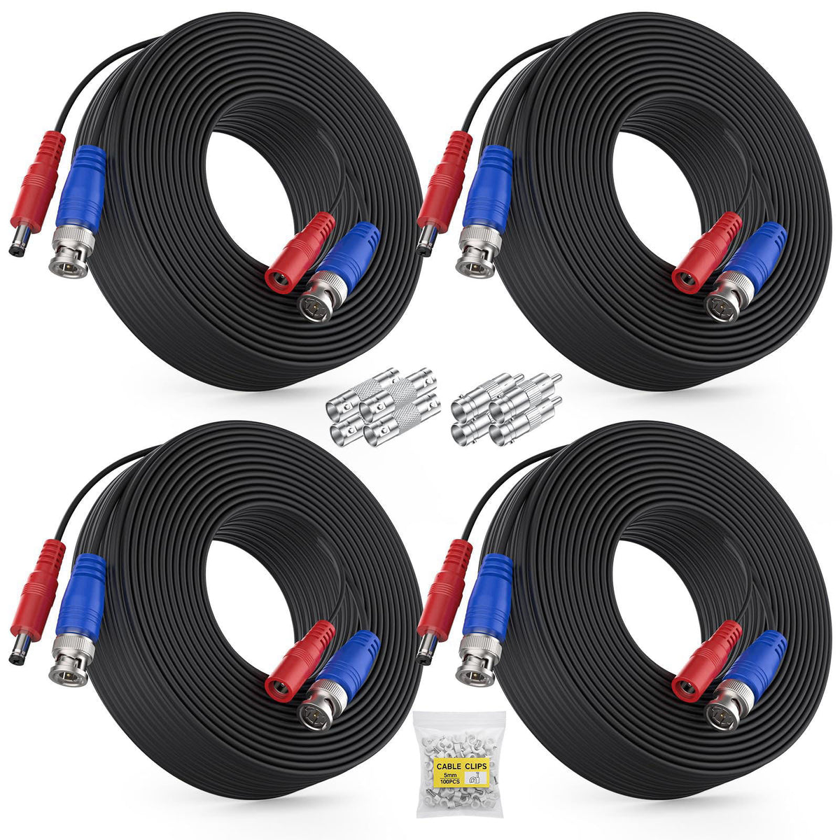 ANNKE 4 Pack 30M 100ft All in One Video Power Cables BNC — view 2