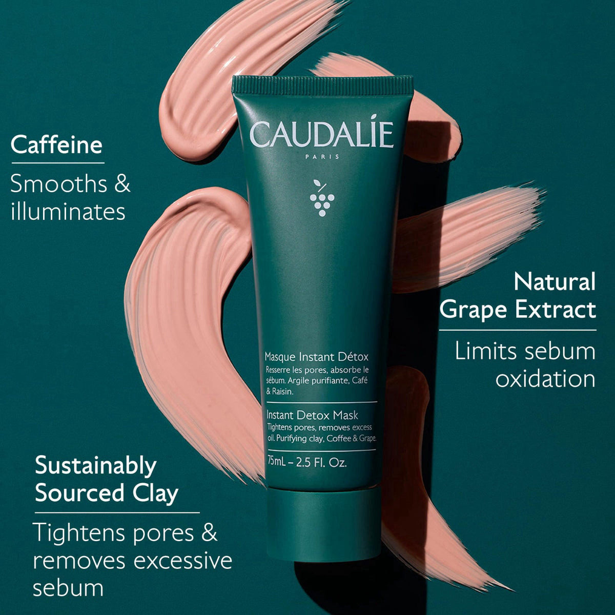 Caudalie Instant Detox Mask Pore Minimizing Pink Clay Face by Premium Selection — view 5
