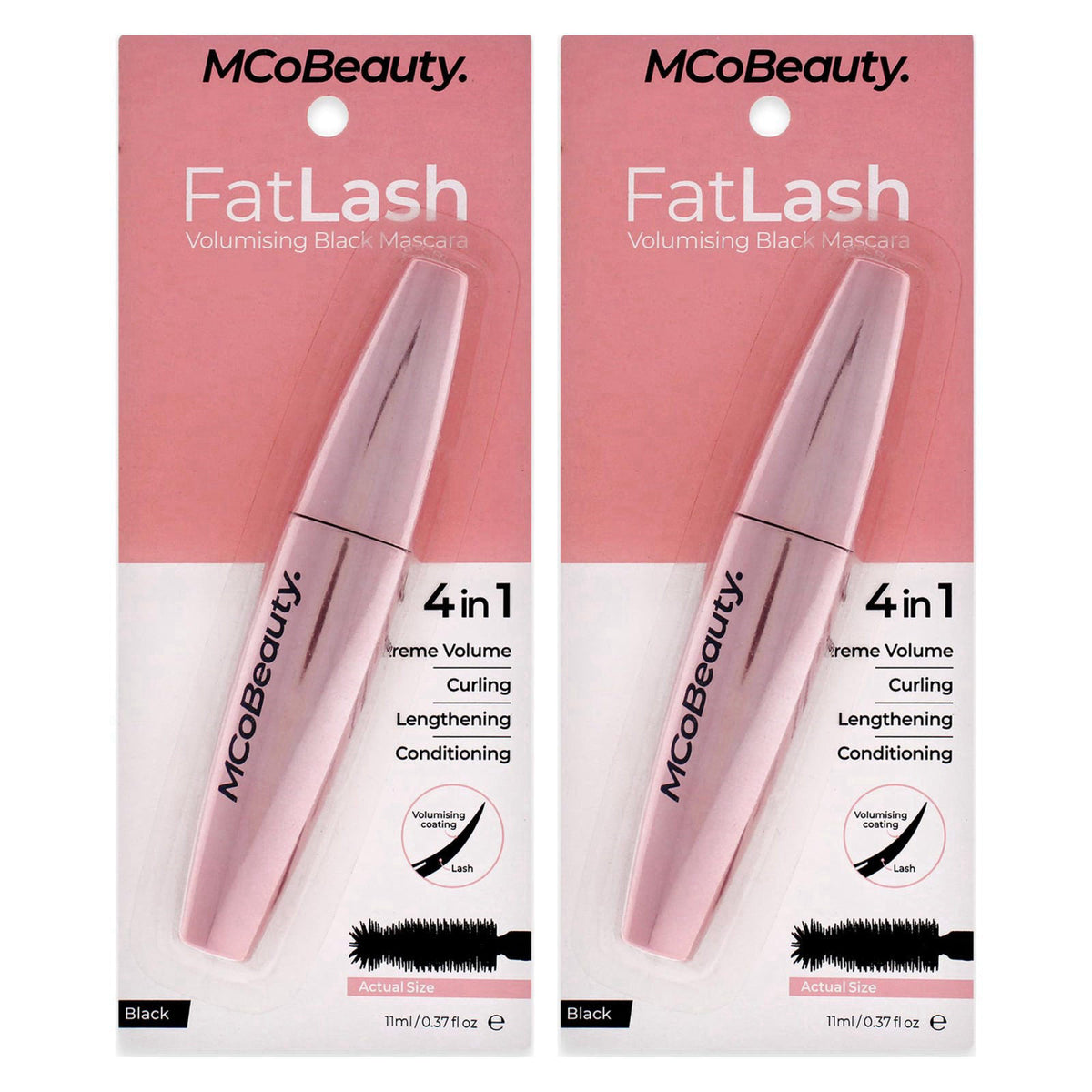 FatLash Volumising Mascara - Black by MCoBeauty for Women - 0.37 oz Mascara - Pack of 2 – product photo (Mascara)