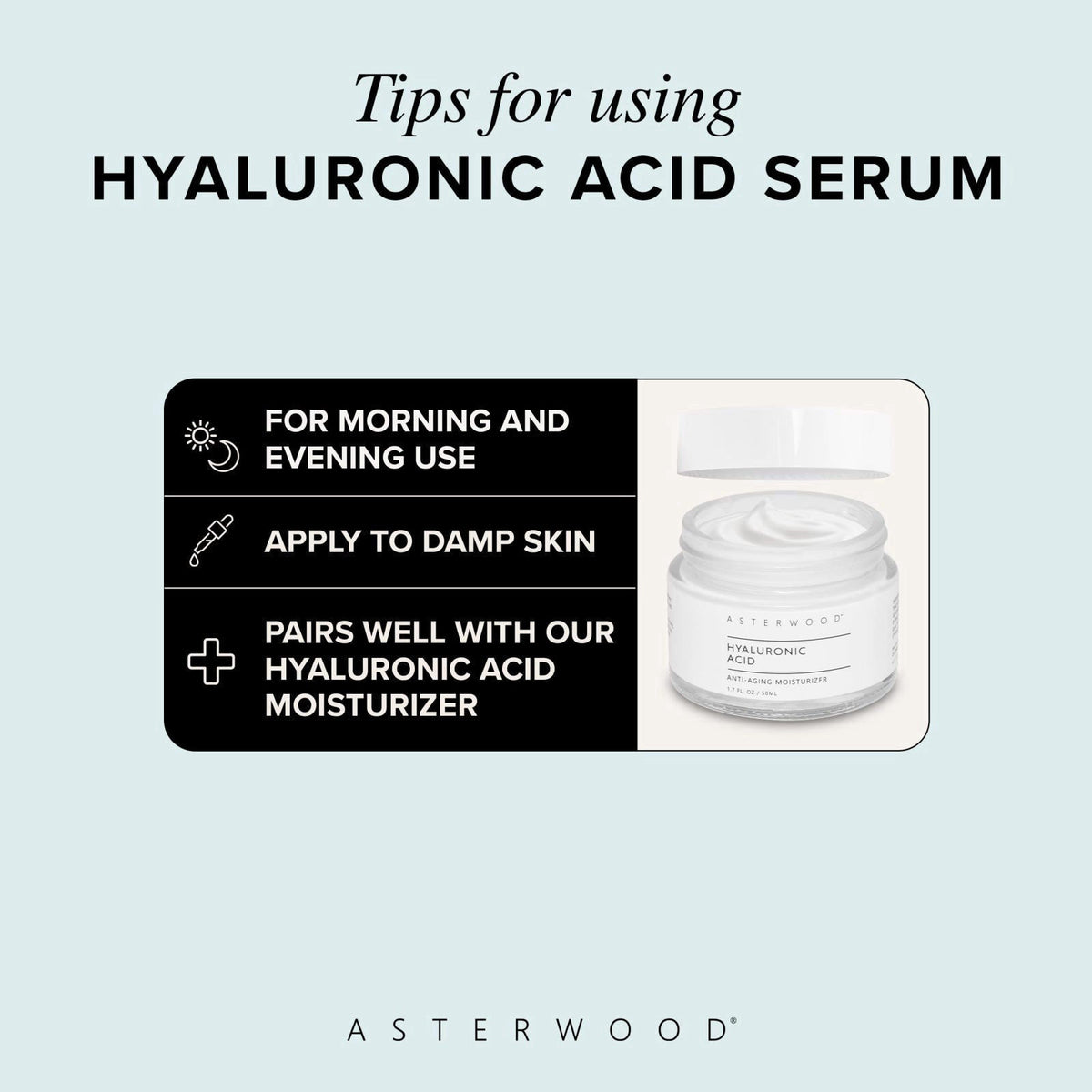 Asterwood Pure Hyaluronic Acid Serum for Face, Anti-Aging & Hydrating – alternate angle