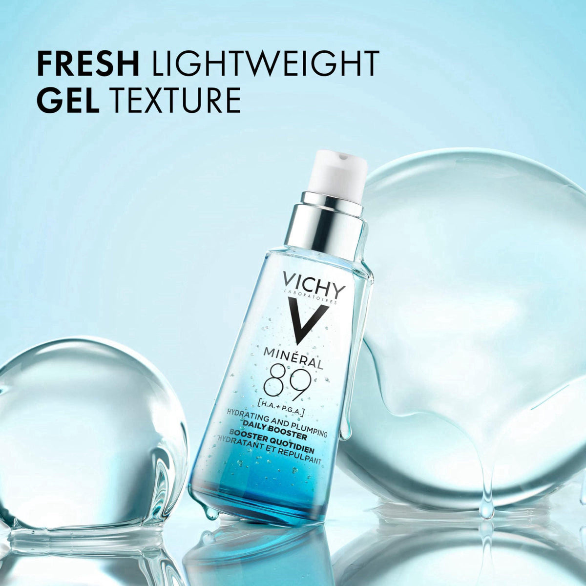 Vichy Mineral 89 Booster, Hyaluronic Acid Serum, Skin Barrier Repair – packaging and label