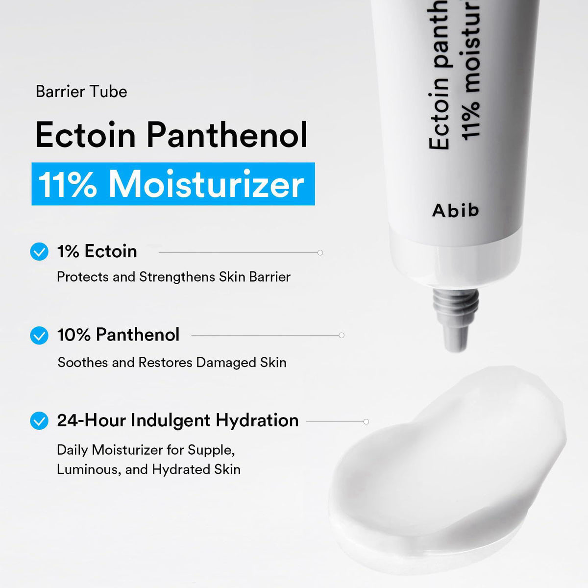 Abib Ectoin Panthenol 11% Moisturizer Barrier Tube 1.69 fl. oz. 50 mL I Skin Hydrating Face Cream – packaging and label