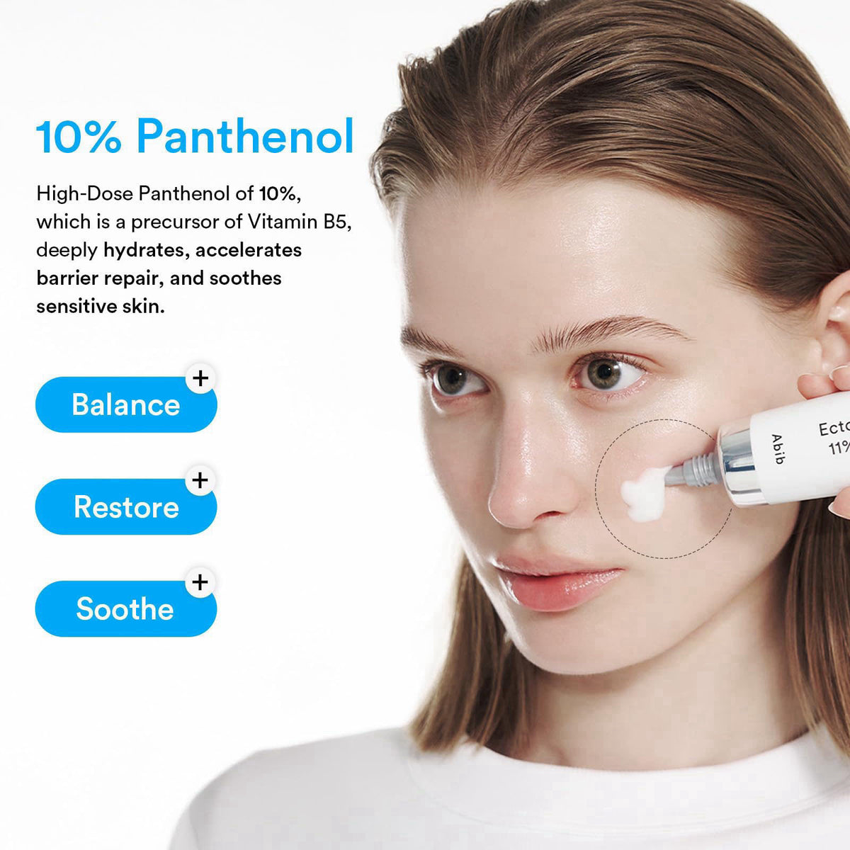 Abib Ectoin Panthenol 11% Moisturizer Barrier Tube 1.69 fl. oz. 50 mL I Skin Hydrating Face Cream – back view and specif