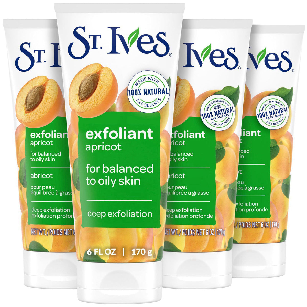 St. Ives Fresh Skin Apricot Face Scrub, Deep Exfoliator Skin Care for Clean, Glowing Skin, Oil-free Facial Scrub Made wi