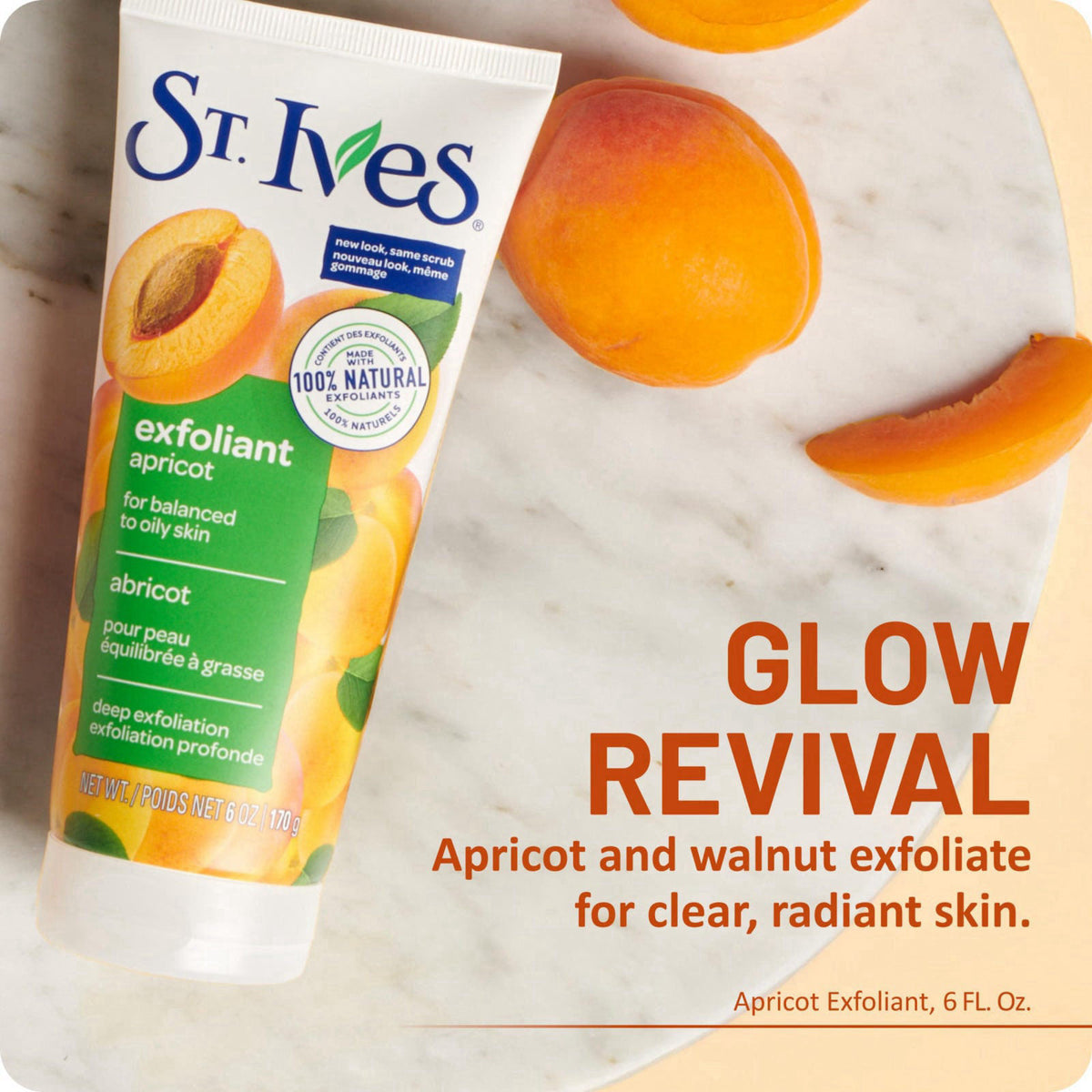 St. Ives Fresh Skin Apricot Face Scrub, Deep Exfoliator Skin Care for Clean, Glowing Skin, Oil-free Facial Scrub Made wi